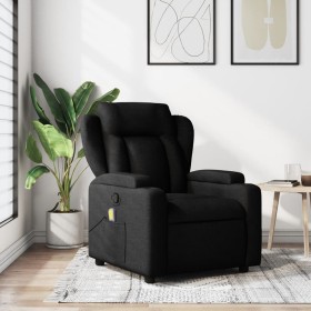 Sillón reclinable de masaje de tela negro de , Sillones - Ref: Foro24-372417, Precio: 235,26 €, Descuento: %