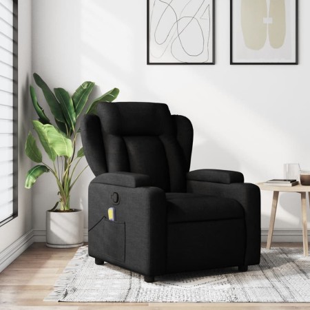 Sillón reclinable de masaje de tela negro de , Sillones - Ref: Foro24-372417, Precio: 235,26 €, Descuento: %