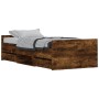Estructura de cama con cabecero piecero roble ahumado 90x190cm de , Camas y somieres - Ref: Foro24-3203814, Precio: 170,91 €,...