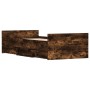 Estructura de cama con cabecero piecero roble ahumado 90x190cm de , Camas y somieres - Ref: Foro24-3203814, Precio: 170,91 €,...