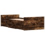 Estructura de cama con cabecero piecero roble ahumado 90x190cm de , Camas y somieres - Ref: Foro24-3203814, Precio: 170,91 €,...