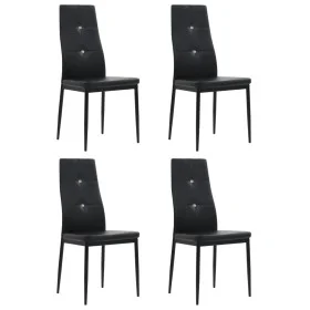 Sillas de comedor 4 unidades cuero sintético negro de vidaXL, Sillas de comedor - Ref: Foro24-246188, Precio: 148,59 €, Descu...