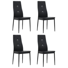 Sillas de comedor 4 unidades cuero sintético negro de vidaXL, Sillas de comedor - Ref: Foro24-246188, Precio: 151,10 €, Descu...