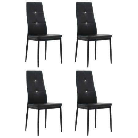 Sillas de comedor 4 unidades cuero sintético negro de vidaXL, Sillas de comedor - Ref: Foro24-246188, Precio: 151,10 €, Descu...