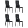 Sillas de comedor 4 unidades cuero sintético negro de vidaXL, Sillas de comedor - Ref: Foro24-246188, Precio: 151,10 €, Descu...