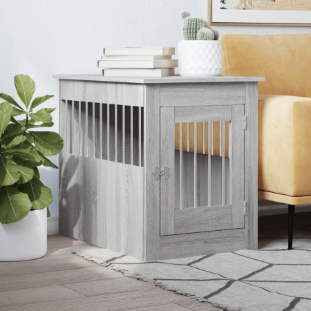 Jaula para perros madera de ingeniería gris Sonoma 55x80x68 cm de , Casetas para perros - Ref: Foro24-838328, Precio: 89,27 €...