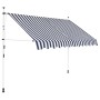 Toldo manual retráctil azul y blanco a rayas 300 cm de vidaXL, Toldos - Ref: Foro24-43222, Precio: 82,06 €, Descuento: %