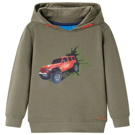 Sudadera infantil con capucha color caqui 104 de , Camisetas para niños - Ref: Foro24-13385, Precio: 12,37 €, Descuento: %