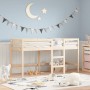 Cama alta de niños con escalera madera maciza pino 90x200 cm de , Camas y somieres - Ref: Foro24-835889, Precio: 174,17 €, De...