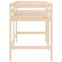 Cama alta de niños con escalera madera maciza pino 90x200 cm de , Camas y somieres - Ref: Foro24-835889, Precio: 174,17 €, De...