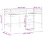 Cama alta de niños con escalera madera maciza pino 90x200 cm de , Camas y somieres - Ref: Foro24-835889, Precio: 174,17 €, De...