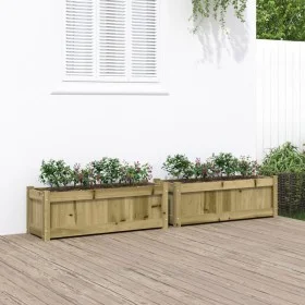 Jardineras de exterior 2 unidades madera impregnada de pino de , Maceteros y jardineras - Ref: Foro24-837458, Precio: 110,40 ...