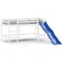 Cama alta de niños con tobogán madera maciza blanca 90x190 cm de , Camas y somieres - Ref: Foro24-835911, Precio: 303,01 €, D...