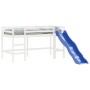 Cama alta de niños con tobogán madera maciza blanca 90x190 cm de , Camas y somieres - Ref: Foro24-835911, Precio: 303,01 €, D...