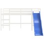 Cama alta de niños con tobogán madera maciza blanca 90x190 cm de , Camas y somieres - Ref: Foro24-835911, Precio: 303,01 €, D...