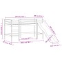 Cama alta de niños con tobogán madera maciza blanca 90x190 cm de , Camas y somieres - Ref: Foro24-835911, Precio: 303,01 €, D...
