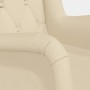 Sillón con patas mecedoras madera maciza caucho y tela crema de , Sillones - Ref: Foro24-329414, Precio: 237,74 €, Descuento: %