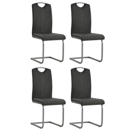 Sillas voladizas de comedor 4 unidades cuero sintético gris de vidaXL, Sillas de comedor - Ref: Foro24-246192, Precio: 230,02...