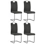 Sillas voladizas de comedor 4 unidades cuero sintético gris de vidaXL, Sillas de comedor - Ref: Foro24-246192, Precio: 230,02...