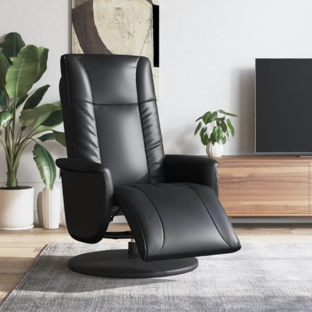 Sillón reclinable con reposapiés cuero sintético negro de , Sillones - Ref: Foro24-356509, Precio: 230,83 €, Descuento: %