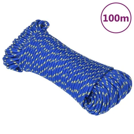 Cuerda de barco polipropileno azul 4 mm 100 m de , Sogas y cuerdas metálicas - Ref: Foro24-152435, Precio: 12,77 €, Descuento: %