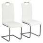 Sillas voladizas de comedor 2 unidades cuero sintético blanco de vidaXL, Sillas de comedor - Ref: Foro24-246195, Precio: 118,...