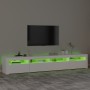 Mueble de TV con luces LED blanco 240x35x40 cm de , Muebles TV - Ref: Foro24-3152722, Precio: 172,87 €, Descuento: %