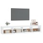Mueble de TV con luces LED blanco 240x35x40 cm de , Muebles TV - Ref: Foro24-3152722, Precio: 172,87 €, Descuento: %