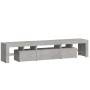 Mueble de TV con luces LED gris hormigón 200x36,5x40 cm de , Muebles TV - Ref: Foro24-3152813, Precio: 121,87 €, Descuento: %