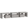 Mueble de TV con luces LED gris hormigón 200x36,5x40 cm de , Muebles TV - Ref: Foro24-3152813, Precio: 121,87 €, Descuento: %