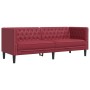 Juego de sofás Chesterfield 2 piezas cuero sintético rojo tinto en Sofás | Comprar online en Foru.es