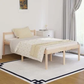 Bed for seniors solid pine wood 120x190 cm by , Beds and slatted bases - Ref: Foro24-810584, Price: 103,48 €, Discount: %