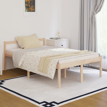 Cama para personas mayores madera maciza pino 120x190 cm de , Camas y somieres - Ref: Foro24-810584, Precio: 105,45 €, Descue...