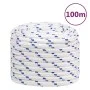 White polypropylene boat rope 20 mm 100 m by , Ropes and metal cords - Ref: Foro24-152316, Price: 129,07 €, Discount: %