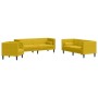Set de sofás Chesterfield y cojines 3 pzas terciopelo amarillo en Sofás | Comprar online en Foru.es