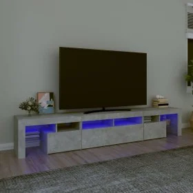 Mueble de TV con luces LED gris hormigón 230x36,5x40 cm de , Muebles TV - Ref: Foro24-3152789, Precio: 152,25 €, Descuento: %