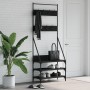 Perchero con zapatero negro 72x34x184 cm de , Organizadores de vestidores y perchas de barra - Ref: Foro24-837827, Precio: 75...