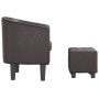 Sillón con taburete cuero sintético marrón de , Sillones - Ref: Foro24-356493, Precio: 181,92 €, Descuento: %