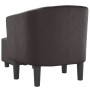 Sillón con taburete cuero sintético marrón de , Sillones - Ref: Foro24-356493, Precio: 181,92 €, Descuento: %