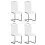 Sillas de comedor voladizas 4 unidades de tela blanca de vidaXL, Sillas de comedor - Ref: Foro24-246196, Precio: 233,68 €, De...
