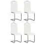 Sillas de comedor voladizas 4 unidades de tela blanca de vidaXL, Sillas de comedor - Ref: Foro24-246196, Precio: 238,62 €, De...