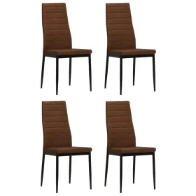 Sillas de comedor 4 unidades tela marrón de vidaXL, Sillas de comedor - Ref: Foro24-246184, Precio: 168,59 €, Descuento: %