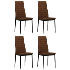 Sillas de comedor 4 unidades tela marrón de vidaXL, Sillas de comedor - Ref: Foro24-246184, Precio: 172,40 €, Descuento: %