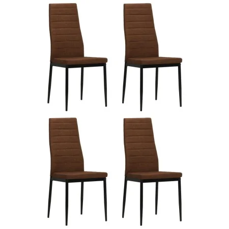 Sillas de comedor 4 unidades tela marrón de vidaXL, Sillas de comedor - Ref: Foro24-246184, Precio: 168,59 €, Descuento: %
