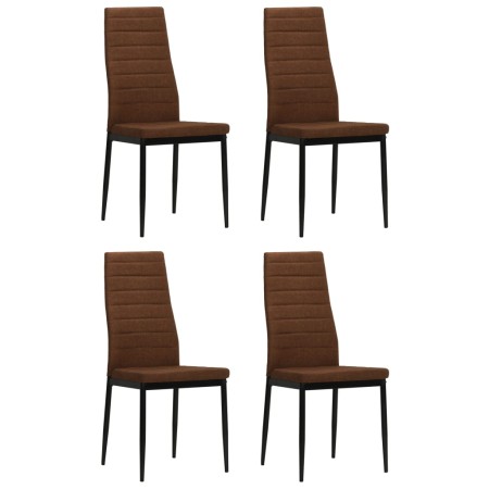 Sillas de comedor 4 unidades tela marrón de vidaXL, Sillas de comedor - Ref: Foro24-246184, Precio: 172,40 €, Descuento: %