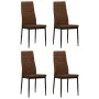 Sillas de comedor 4 unidades tela marrón de vidaXL, Sillas de comedor - Ref: Foro24-246184, Precio: 168,59 €, Descuento: %
