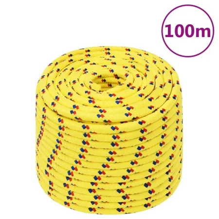 Yellow polypropylene boat rope 14 mm 100 m by , Ropes and metal cords - Ref: Foro24-152623, Price: 69,82 €, Discount: %