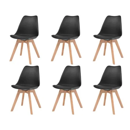 Sillas de comedor 6 unidades plástico negro de vidaXL, Sillas de comedor - Ref: Foro24-274852, Precio: 309,58 €, Descuento: %