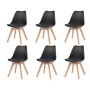Sillas de comedor 6 unidades plástico negro de vidaXL, Sillas de comedor - Ref: Foro24-274852, Precio: 327,09 €, Descuento: %