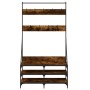 Perchero con zapatero roble ahumado 100x40x184 cm de , Organizadores de vestidores y perchas de barra - Ref: Foro24-837849, P...